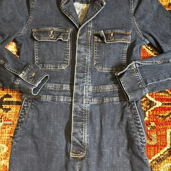 Madewell Denim Slim Dark Wash Coverall Jumpsuit | Size 2 - Picture 8 of 12
